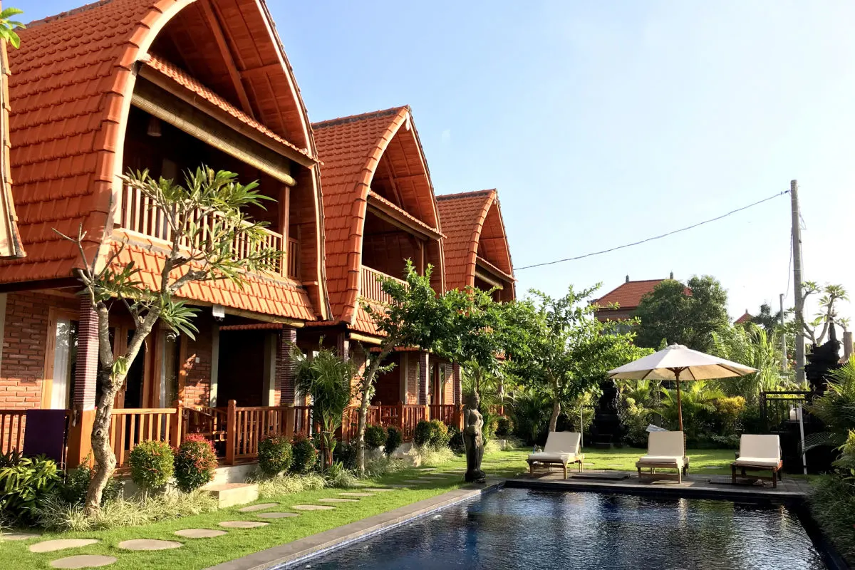 Villa bungalow huts in Canggu Bali