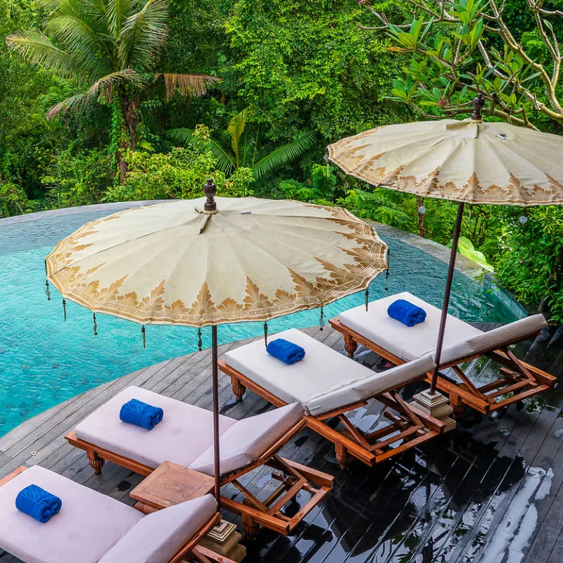 Luxury hotel pool in the jungle of Ubud