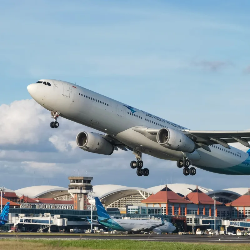 Plane Takes Off From Bali Airport