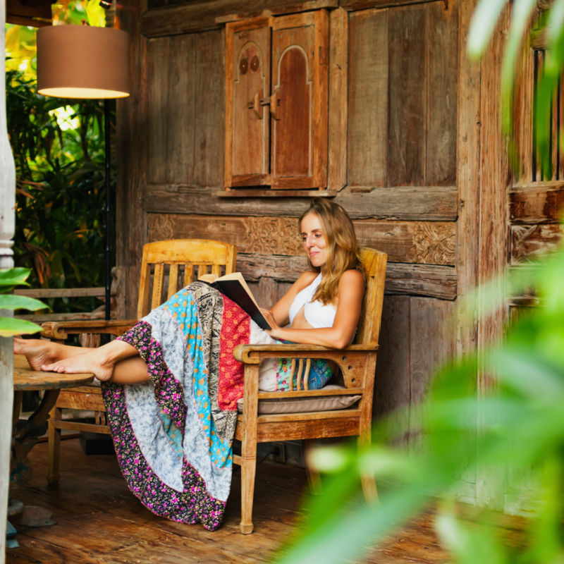 Woman-Reads-Book-In-Bali