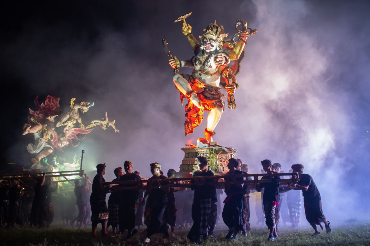 Ogoh-Ogoh Carried By Balinese Men During Cultural Parade for Nyepi Festival In Bali.jpg