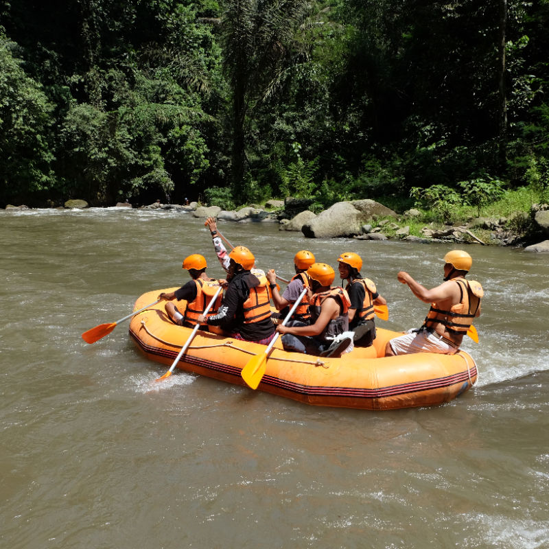 Tourists-Go-White-Water-Rafting-On-River-In-Bali