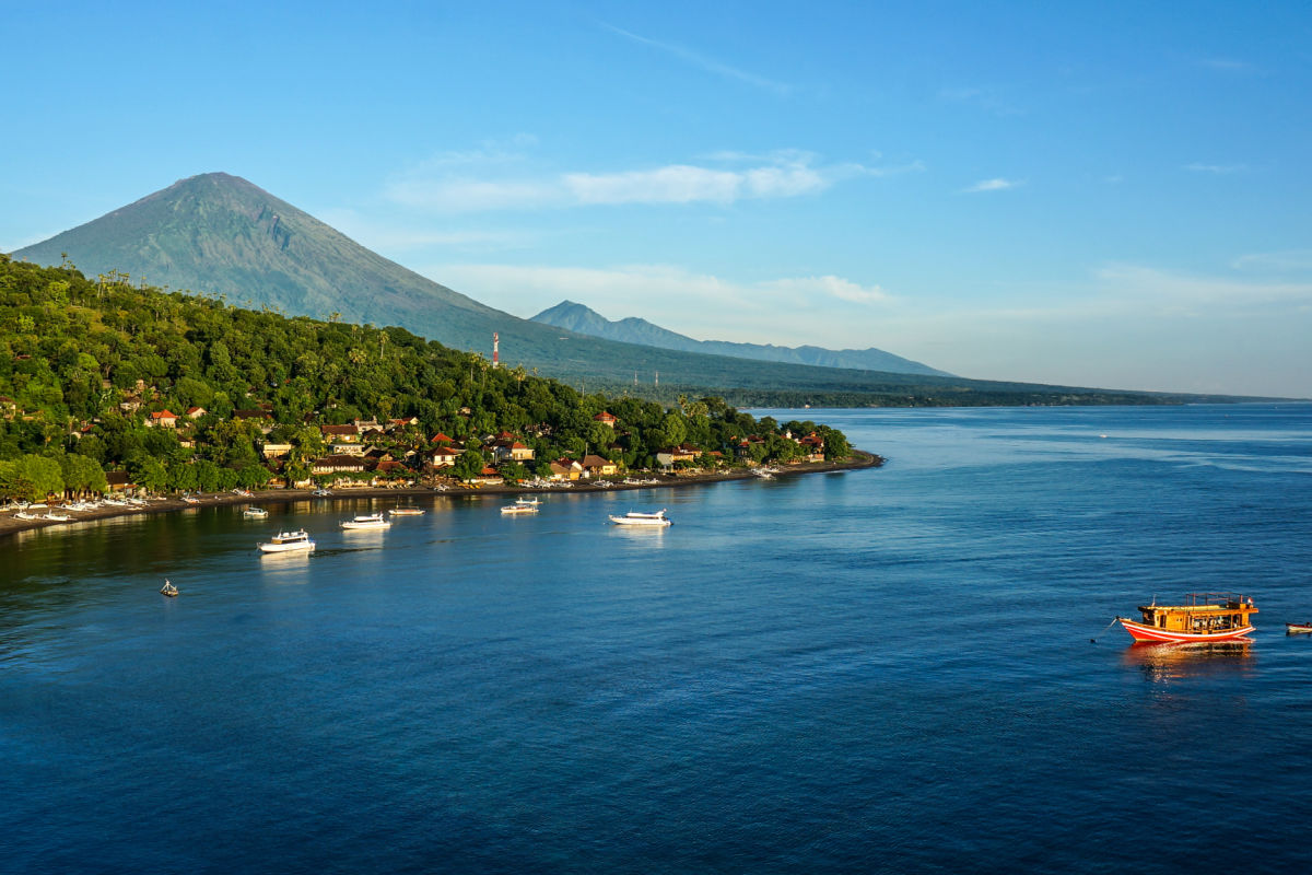 View of Mount Agung and Amed Tourist Village.jpg