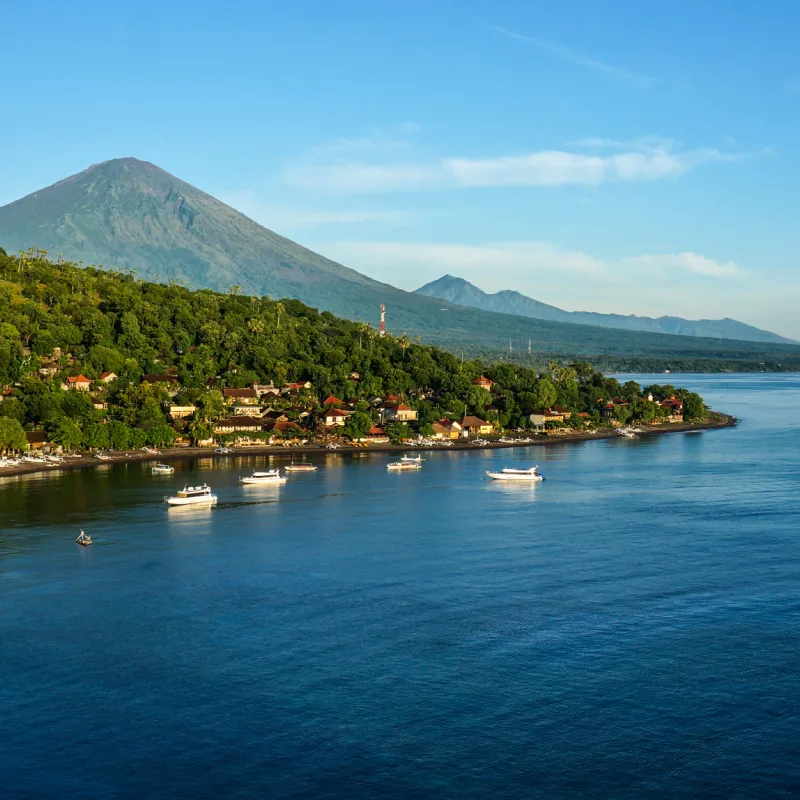 View-of-Mount-Agung-and-Amed-Tourist-Village