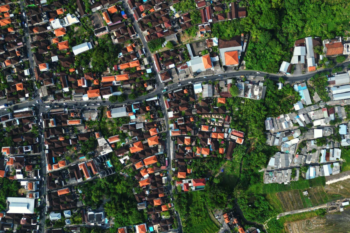 Birds-Eye-View-of-Canggu-Area-in-Bali