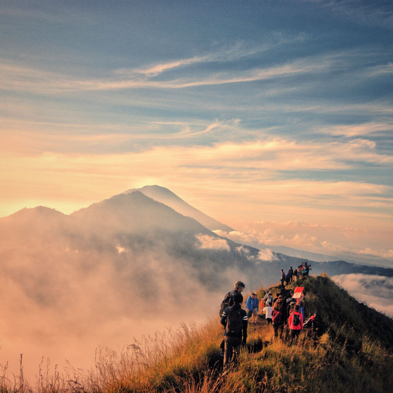 Hikers-on-Mount-Batur-at-Sunrise