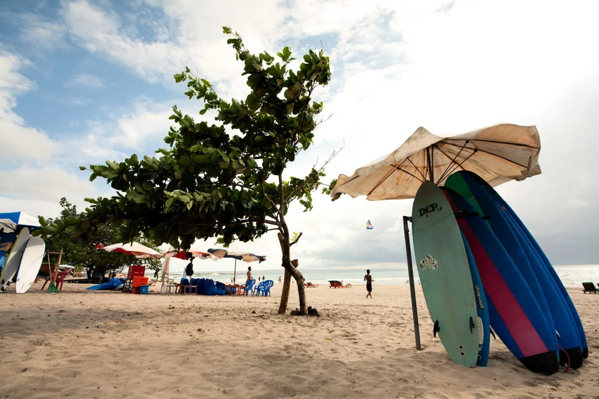 Surfboards on Legian Kuta Beach in Bali.jpg