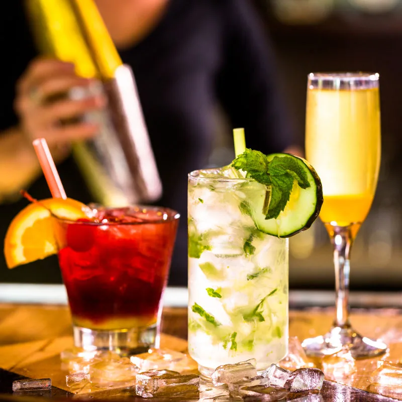 Cocktails-on-a-bar