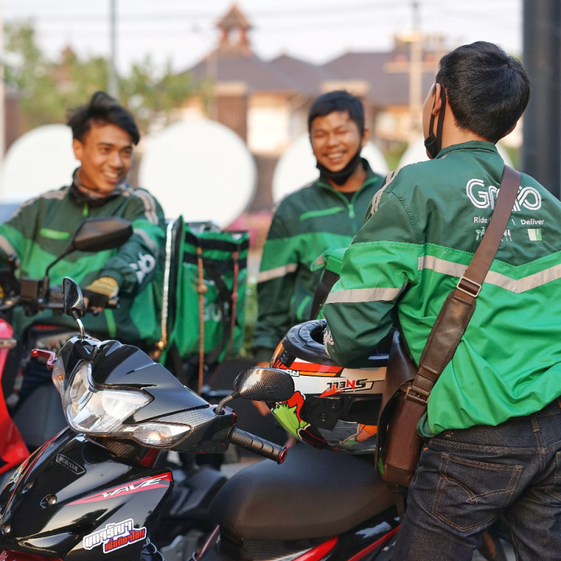 Grab-drivers-on-motorcyles-hang-out-taxi