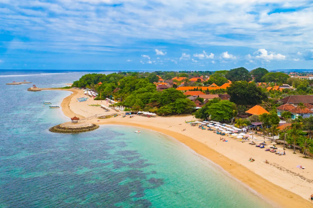 Ariel View of Sanur Resorts Hotel Development 