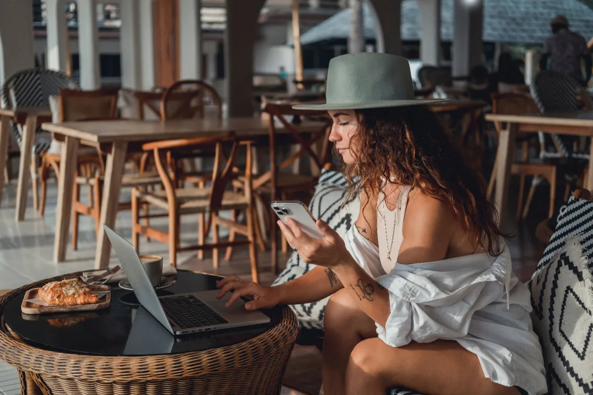 Woman works on Laptop in Bali Cafe.jpg