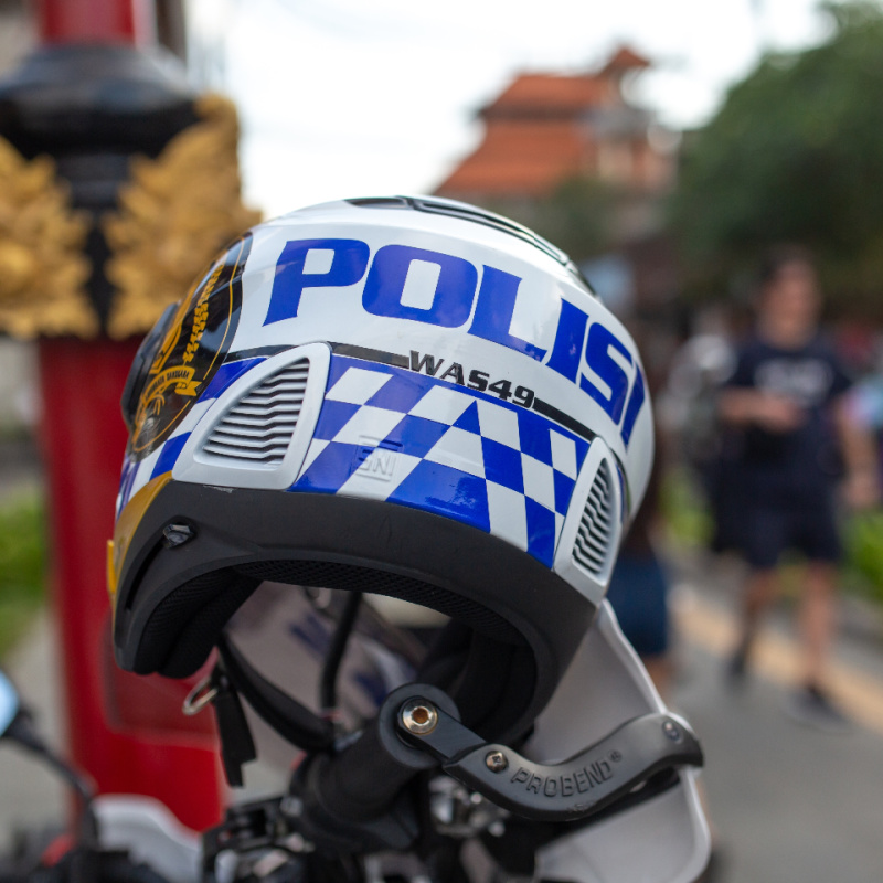 Police-Helmet-on-Motorbike