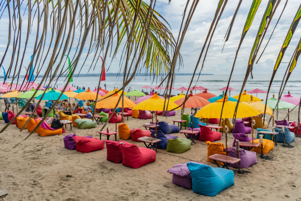 Beanbags on Seminyak Beach in Bali
