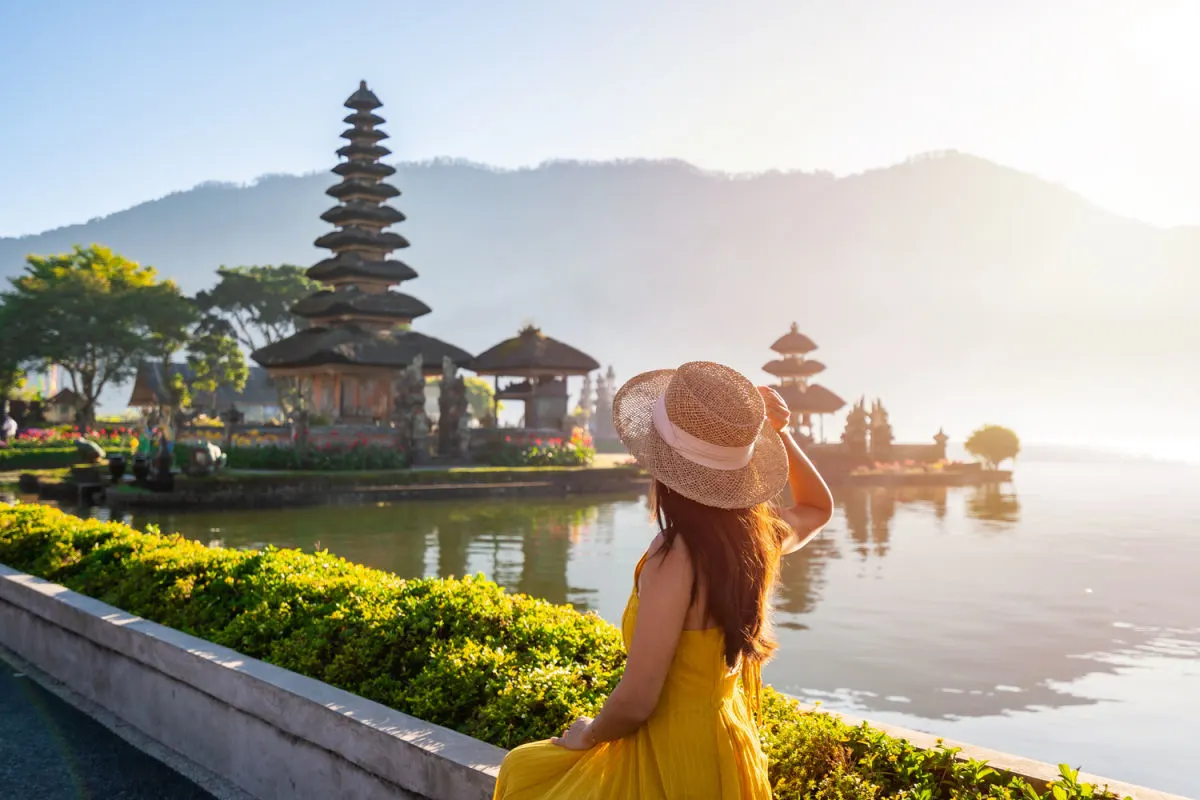 Woman Outside Pura Ulun Batur in Bali.jpg