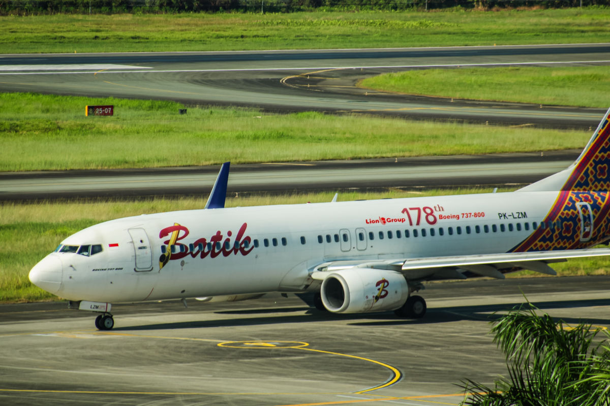 Batik Air Plane on Runway at Airport