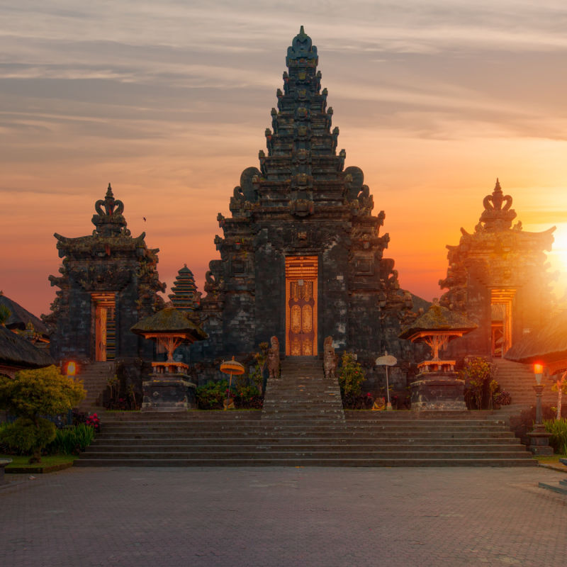 Sunset-Over-Pura-Besakih-in-Bali-Temple