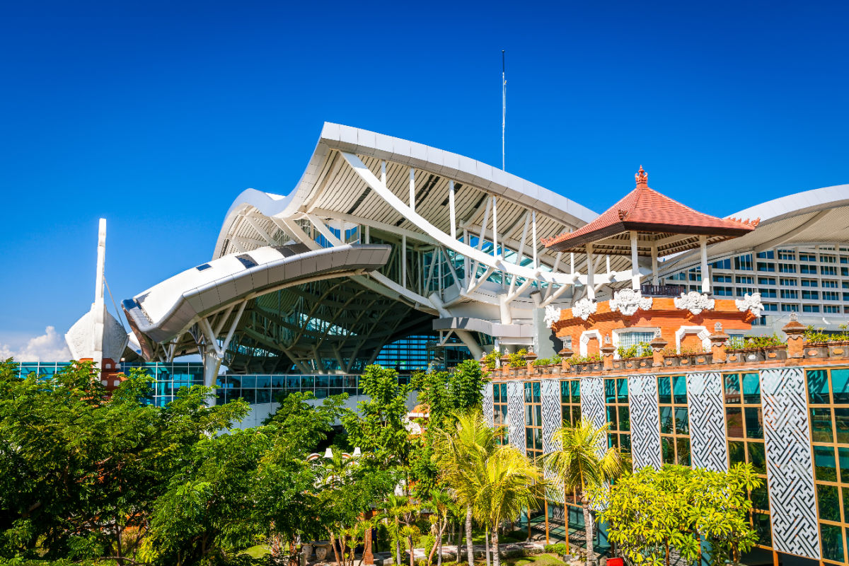 Outside of Bali Airport building in Daytime