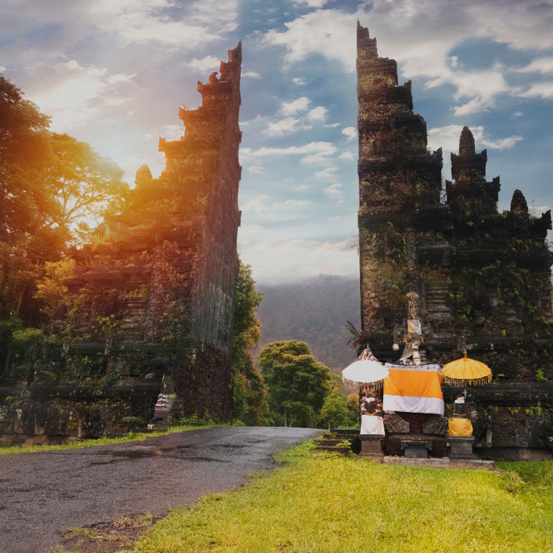 Handara Gate in Bali At Sunrise