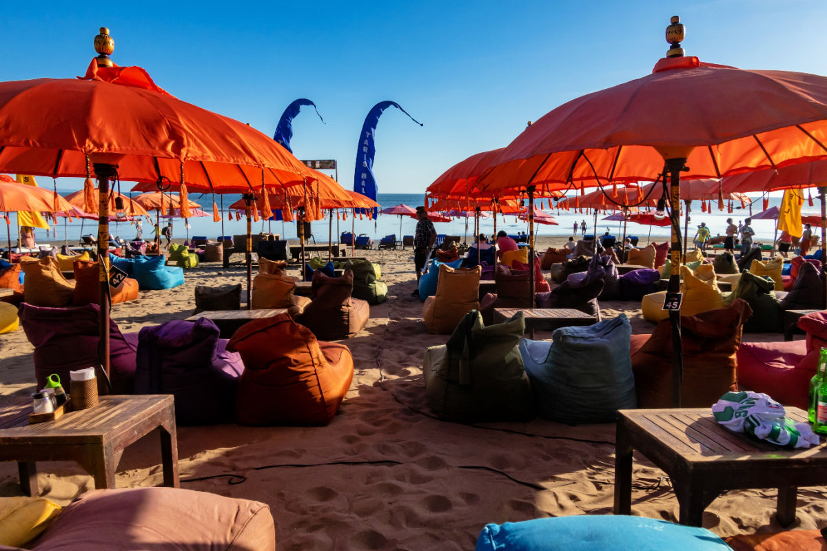 Colourful Umbrellla on Bali Beach Seminyak