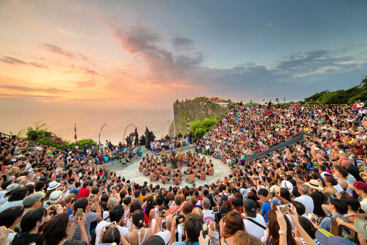 Tourits Watch Kecak At Uluwatu Temple in Bali at Sunset.jpg