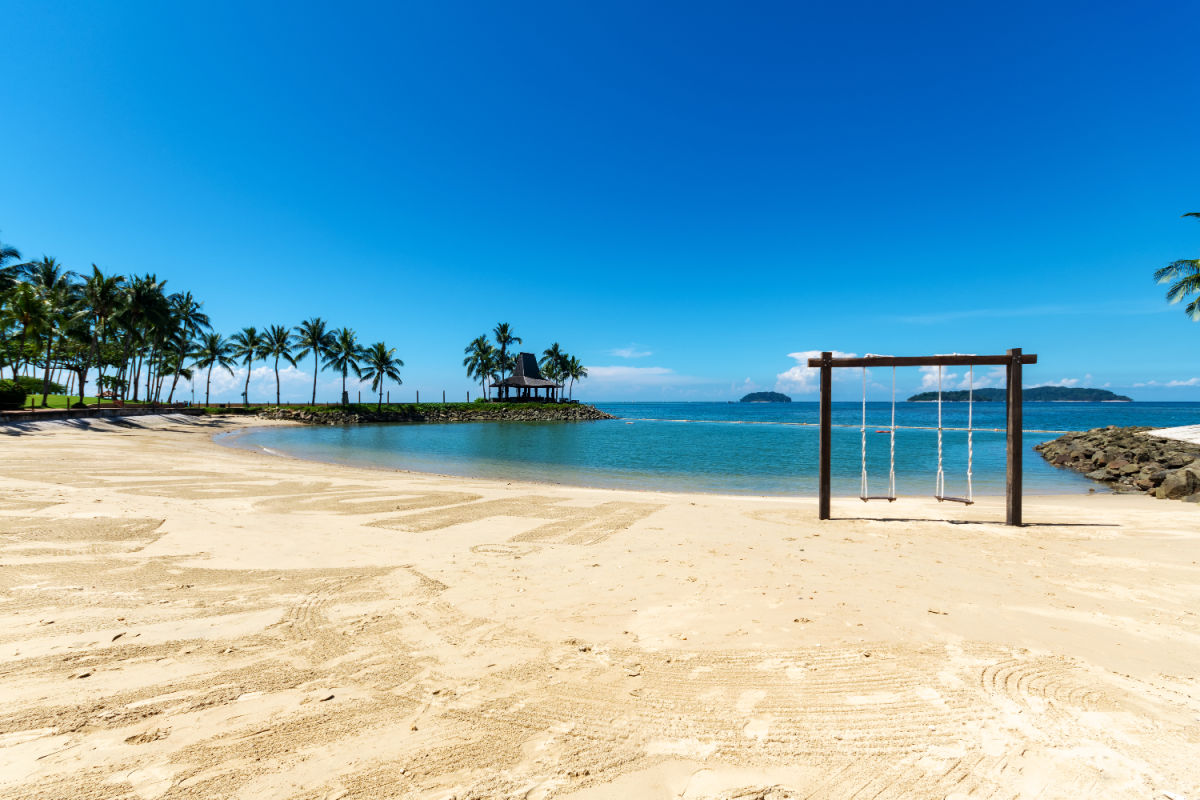 Tanjung Aru beach in Kota Kinabalu Sabah malaysia Borneo.