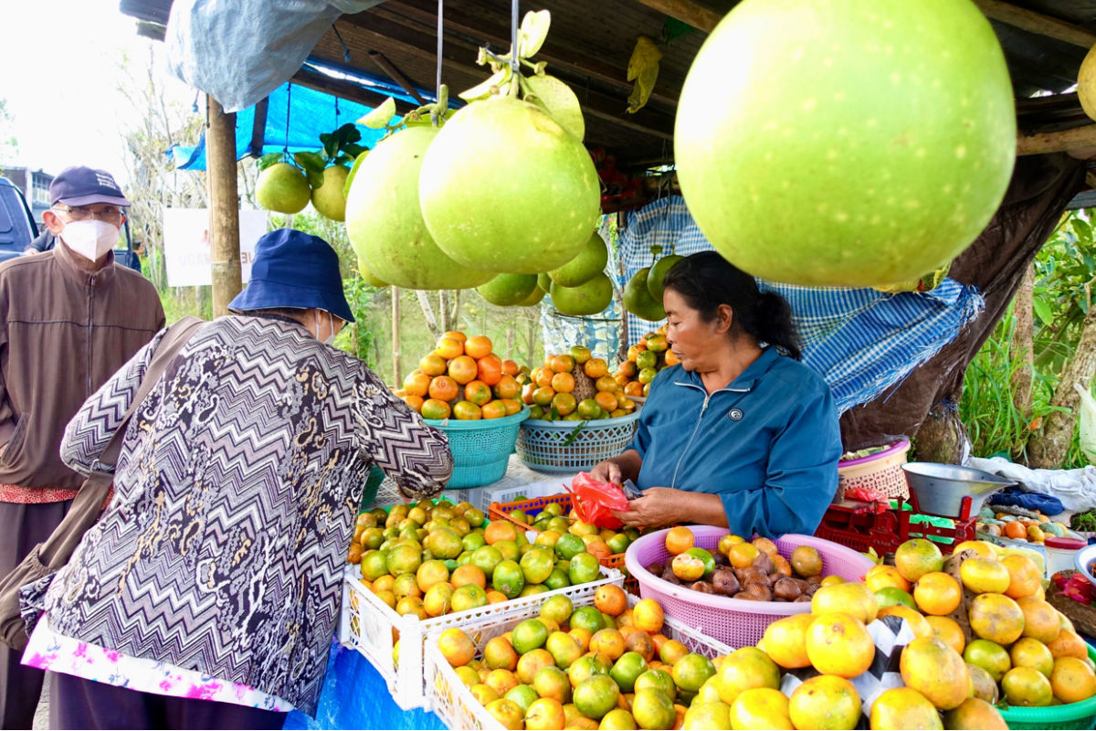 Fruit Stall in Bali Kintamani Oranges