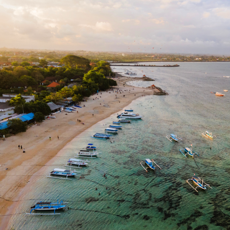 View-Of-Sanur-Beach-At-Sunset-in-Bali