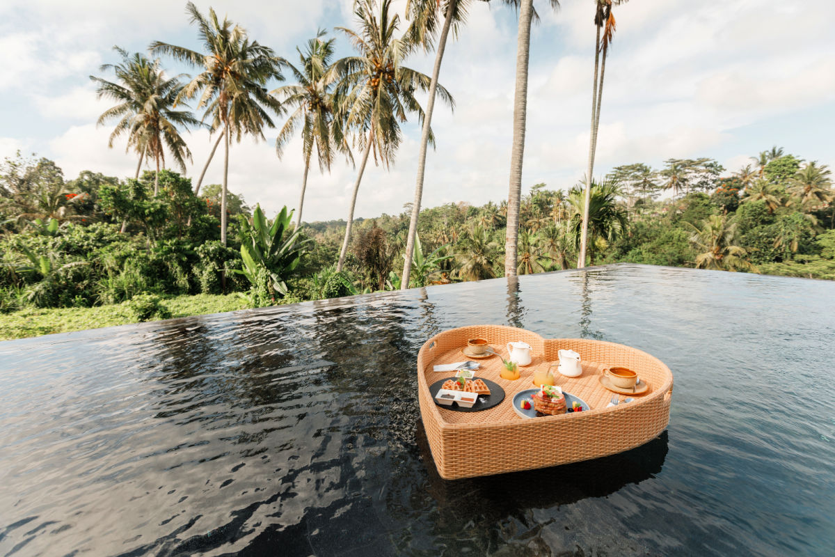 FLoating Breakfast in Infinity Pool in Ubud Hotel Resort Bali.jpg