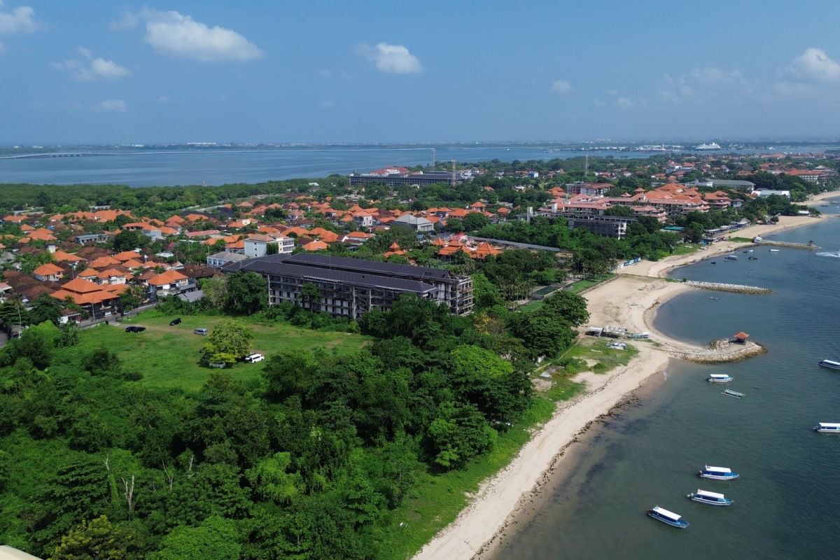 Ariel View of Nusa Dua In Bali Hotels and Beach