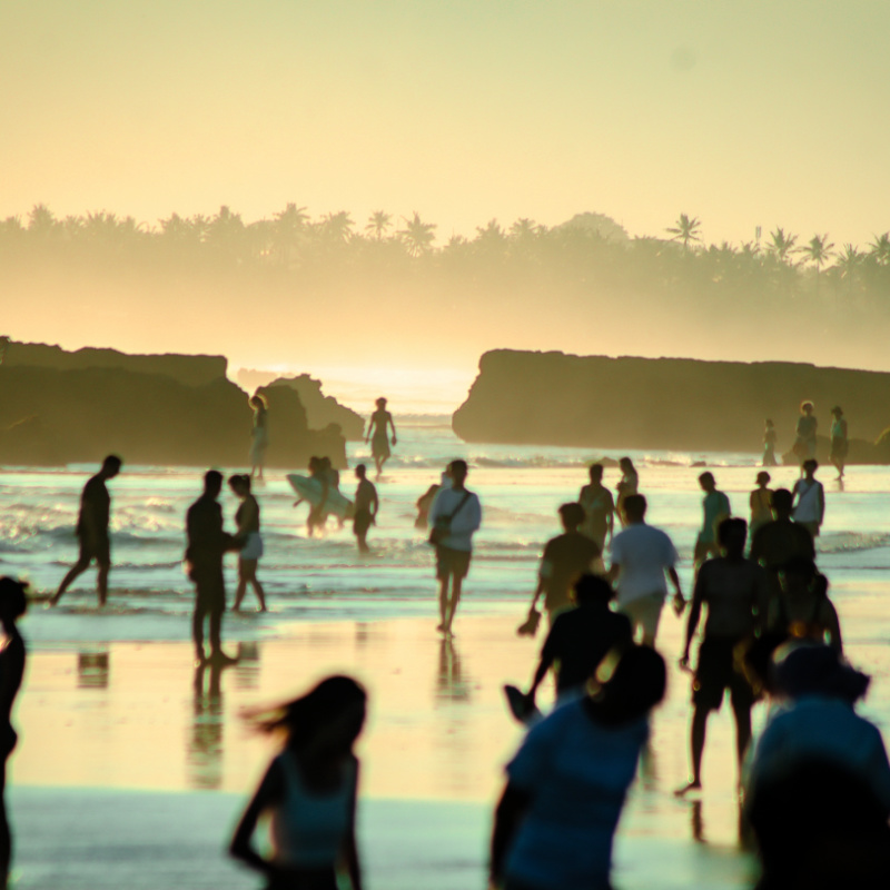 Tourists-On-Bali-Beach-Canggu
