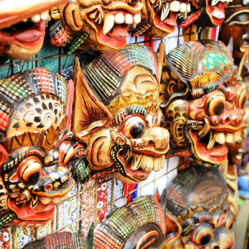 Barong-Masks-at-Bali-Market
