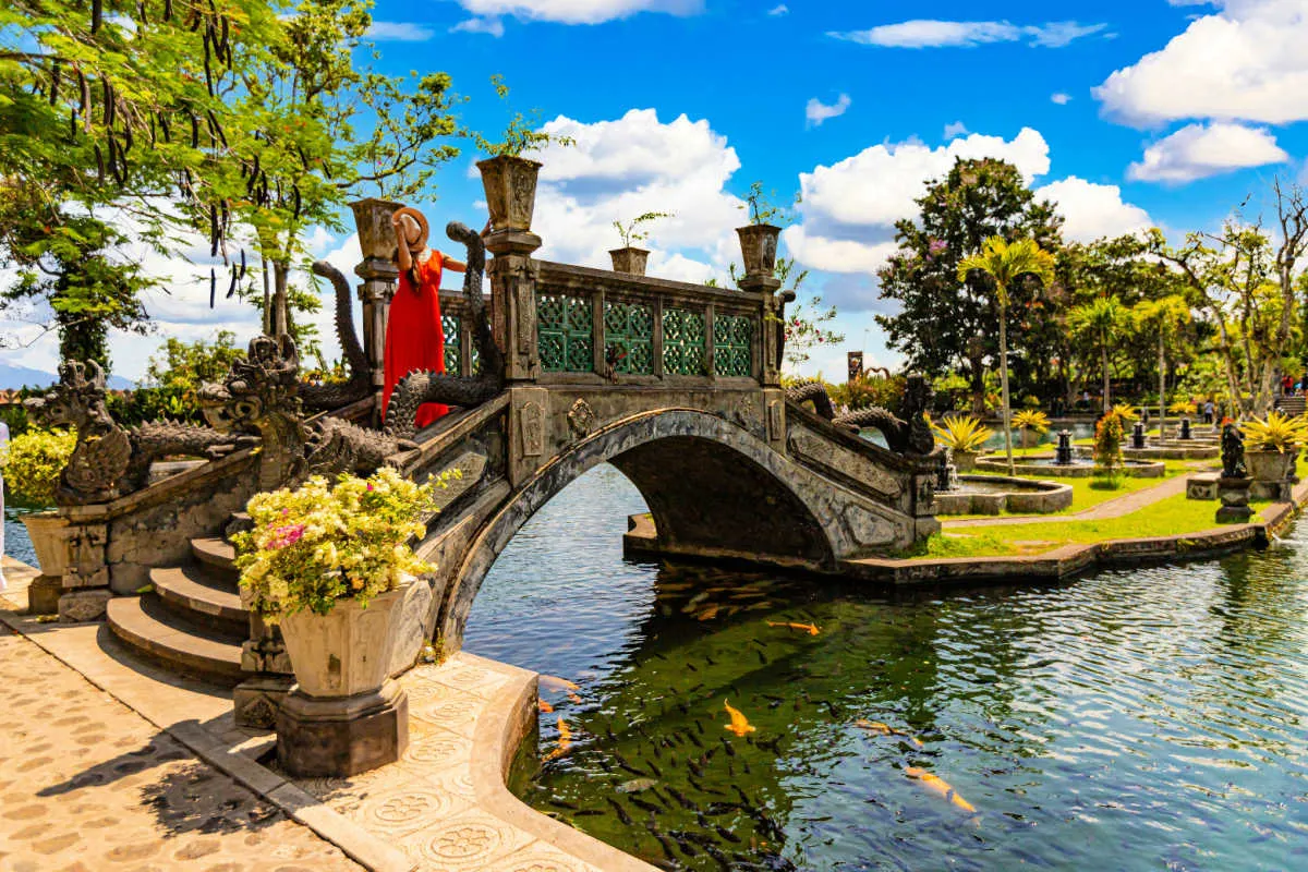 Bridge at Tirta Gangga Palace Comples in East Bali.jpg