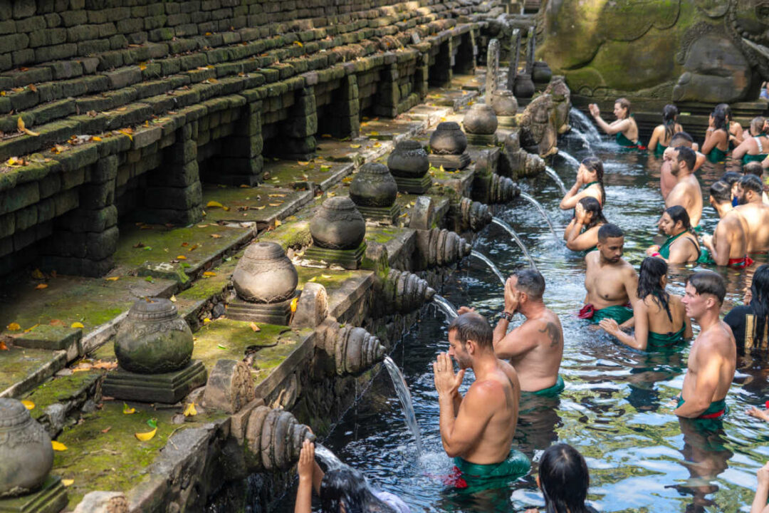 Tourists Take Part In Balinese Water Purification Ceremonies Ready For 