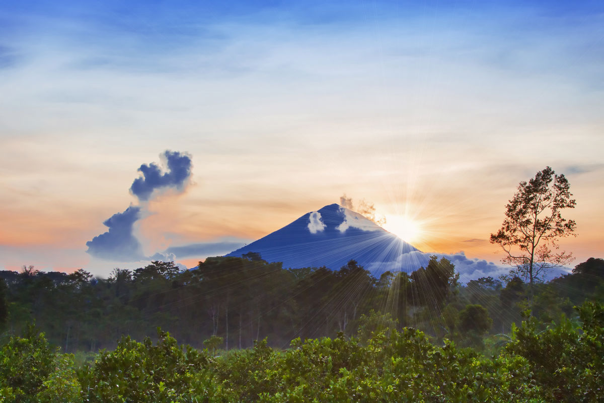 Mount Agung In Bali at Sunrise