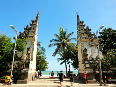 Tourists Must Watch Their Step Walking Along Famous Bali Beach