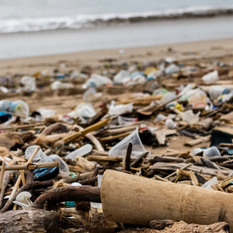 Trash on Bali Beach