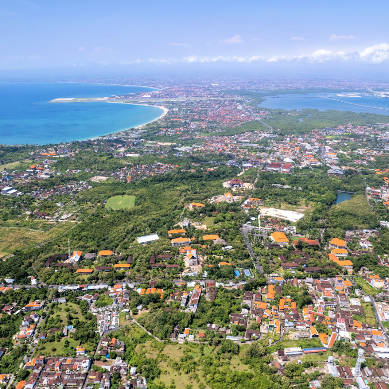 View Of Bukit Peninsula Towards Denpasar Bali