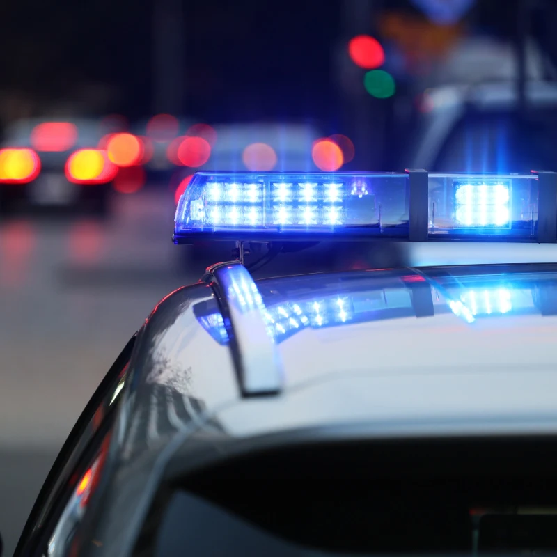 Blue Light of Police Car in Bali