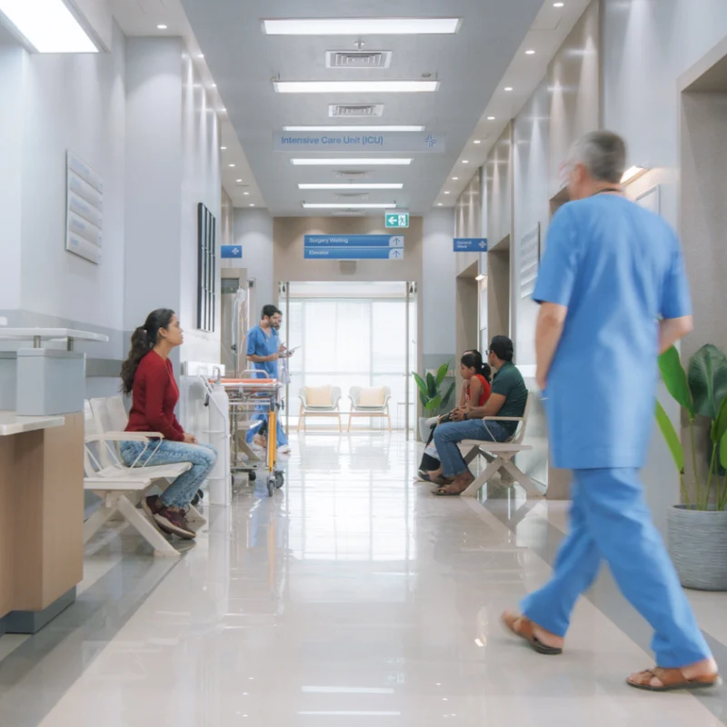 Inside Of Hospital Corridor in Bali