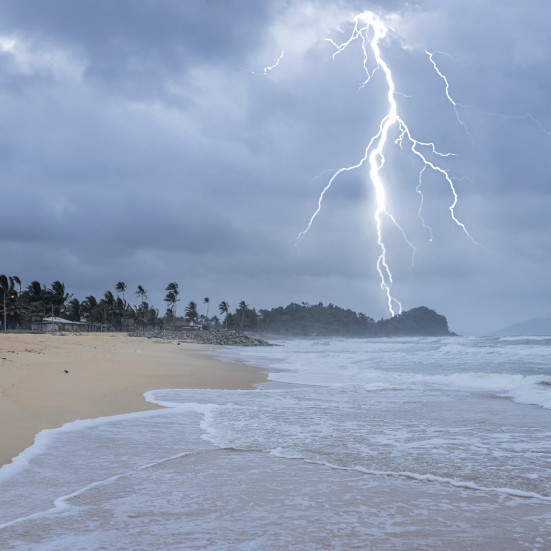 Lightening Over Bali Beach