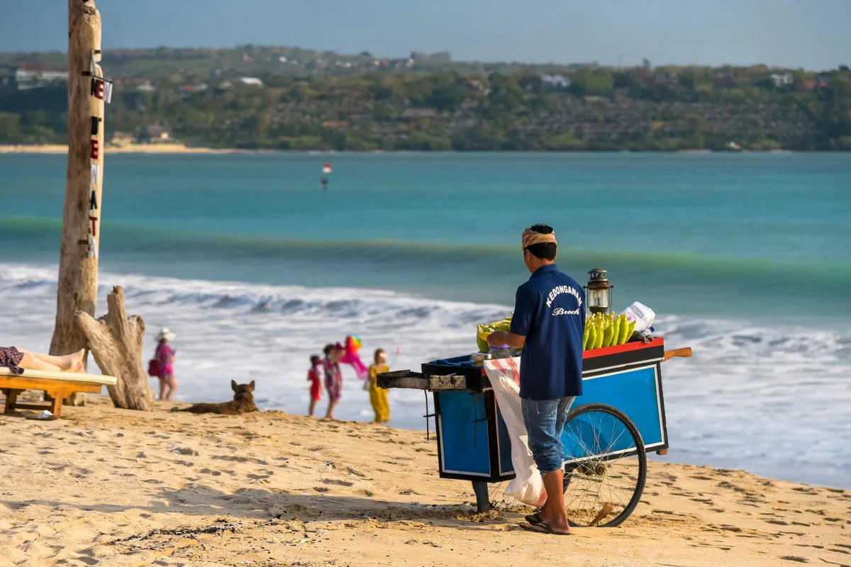 Vendor on Kedonganan Beach in Bali