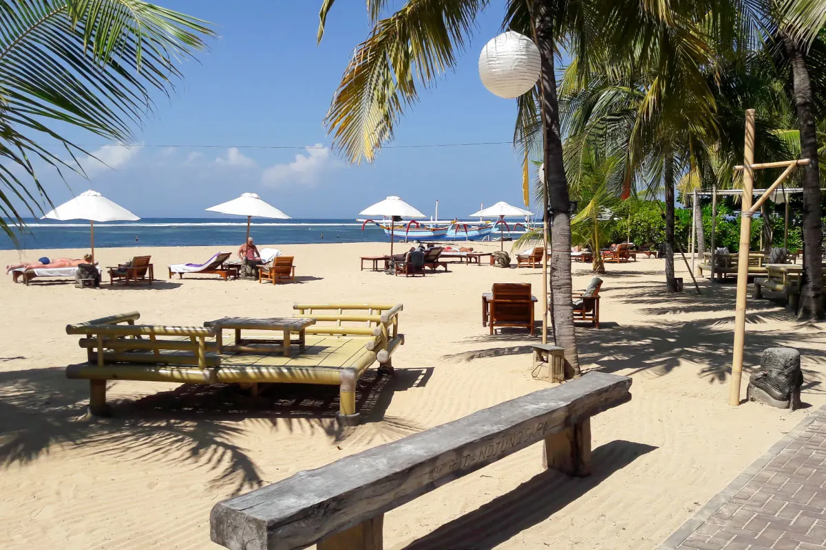 Sanur Beach Palm Trees and Sun Loungers.jpg
