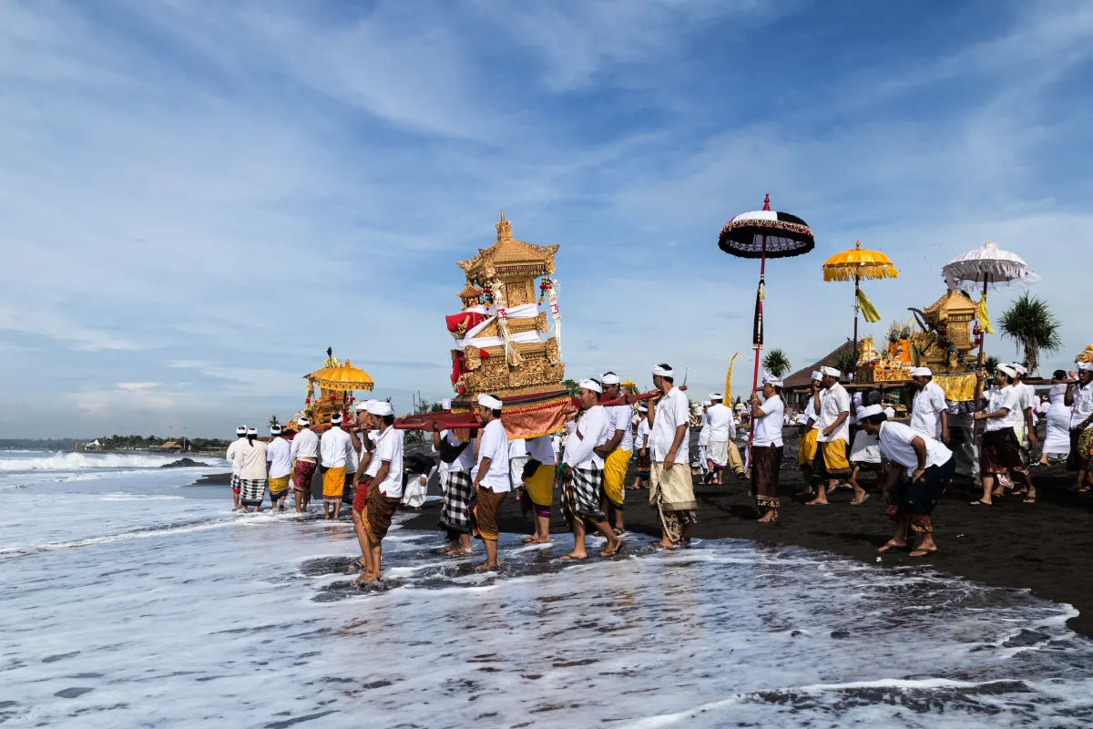Balinese Hindus Conduct Melasti Ceremony in Bali.jpg
