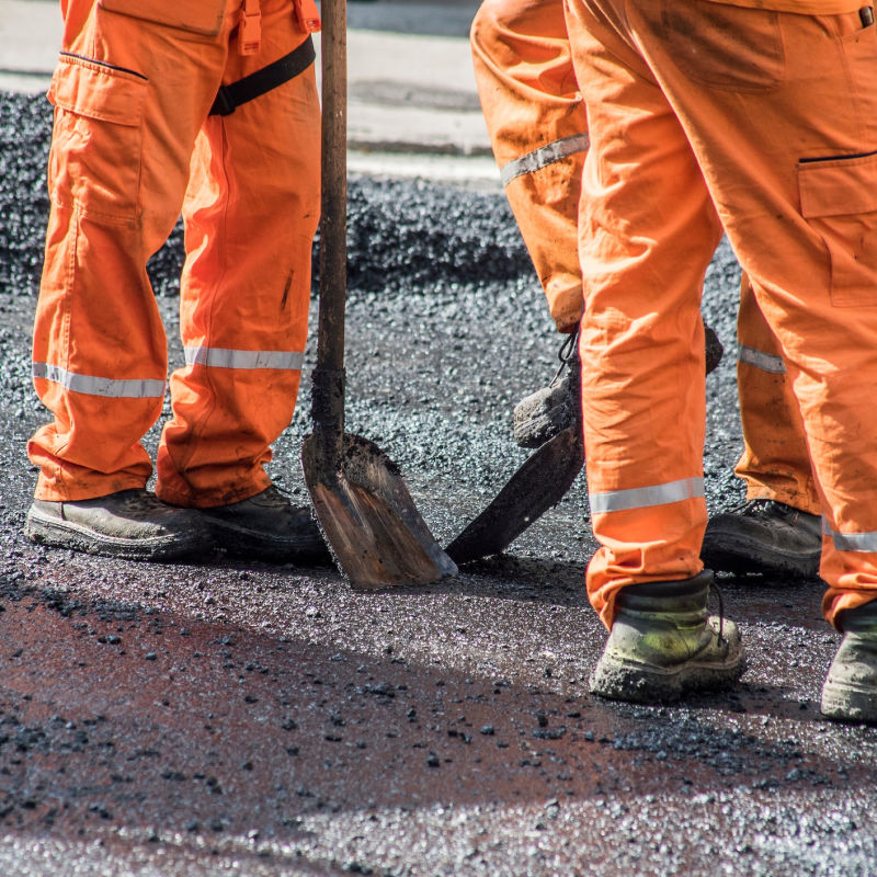 Two Workmen on Road Construction