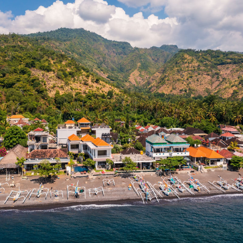 View of Amed Beach in Bali