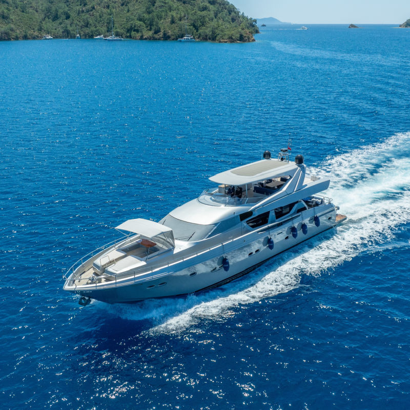 Yacht On Ocean by Island