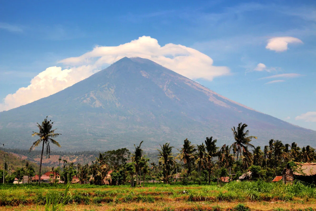 View of Mount Agung in Bali 