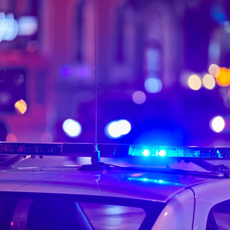 Blue Lights from Police Car Bali