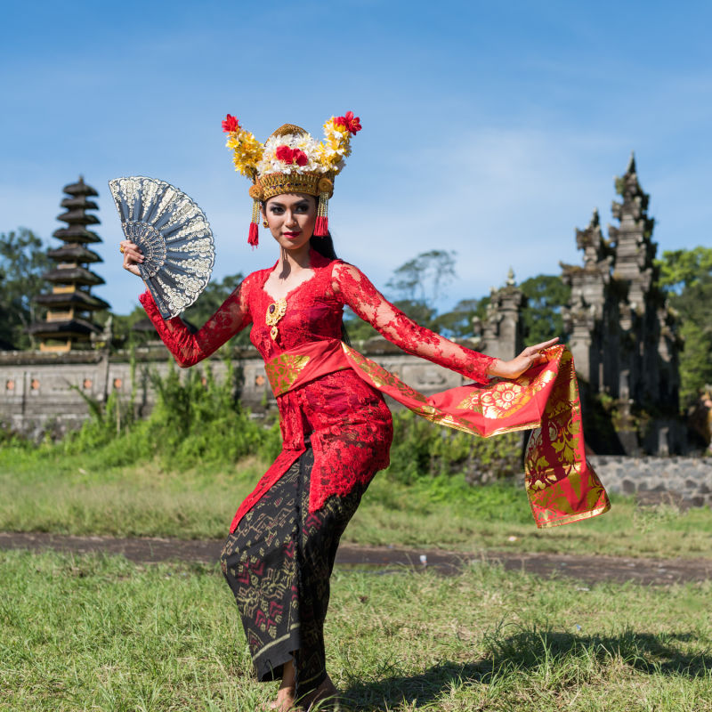Legong Dance Outside Bali Temple