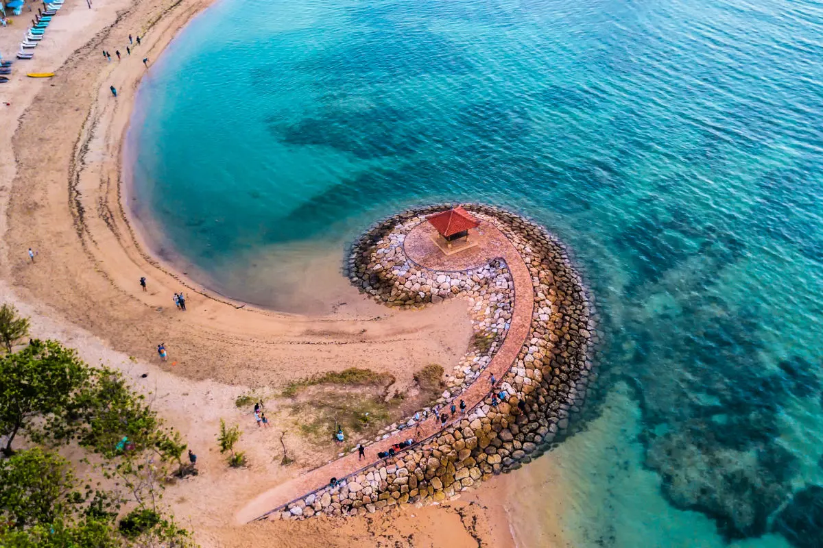 View of Breakwater at Sanur Denpasar Bali 